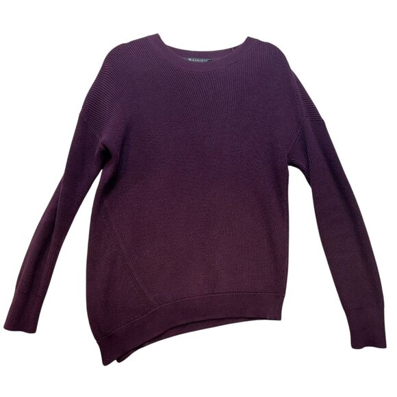 Athleta Womens Asymmetrical Hem Sweater Purple XS Pima Cotton Tencel Silk Blend - Picture 1 of 10